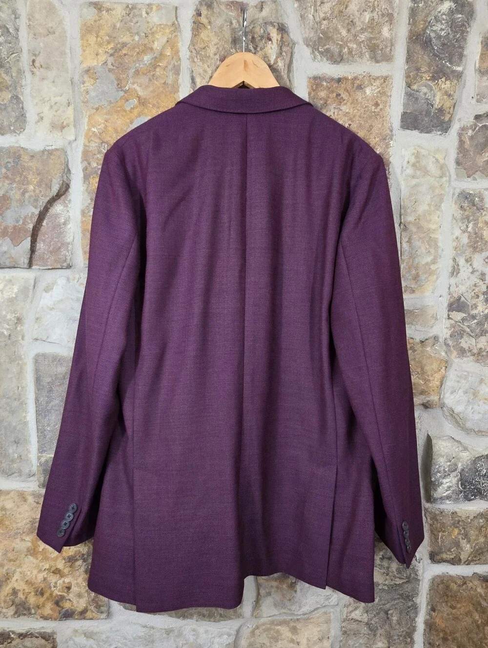 Bonobos Slim Fit Wool Knit Two Button Wine Color Blazer Suit Coat Sport Jacket